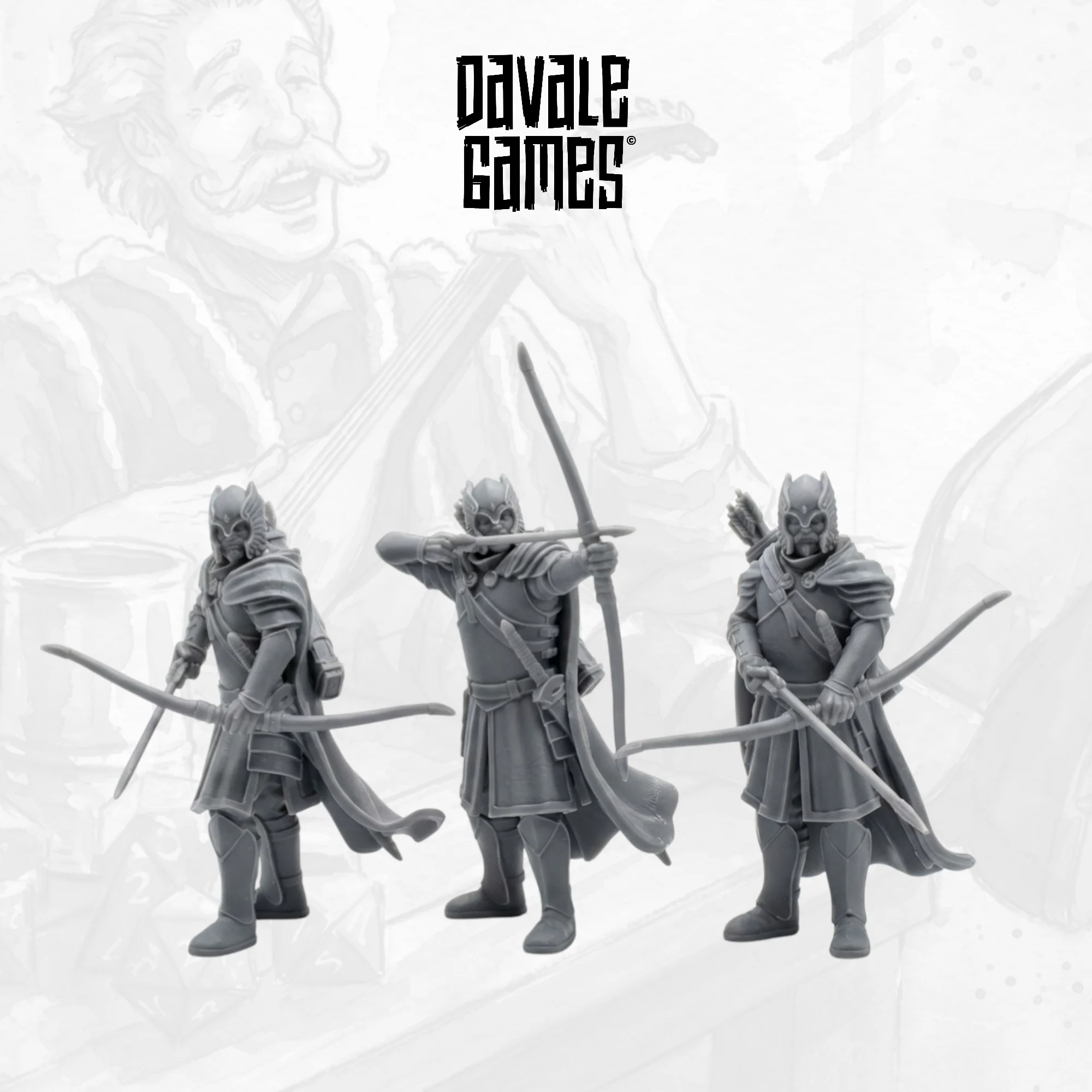 Grey Castle Guard with Long Bows