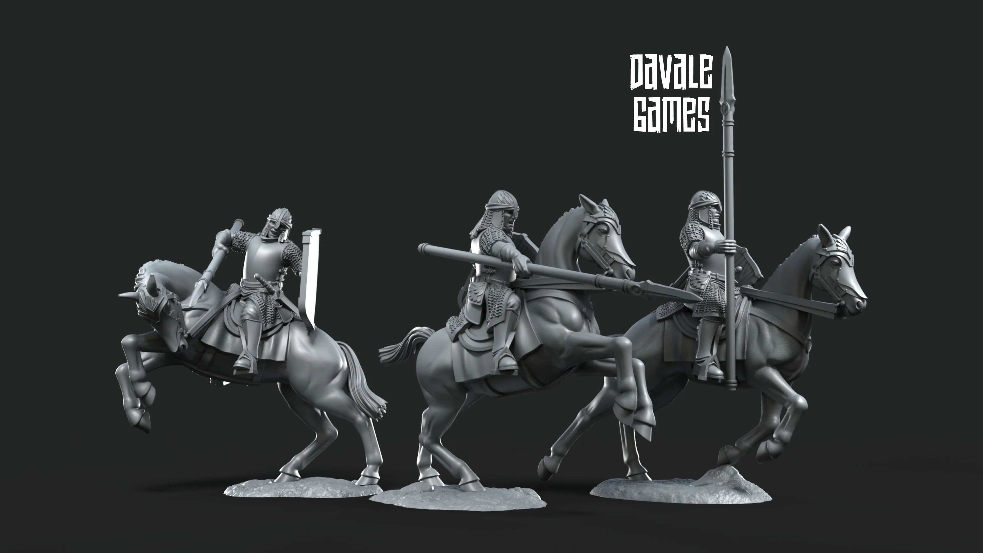 North Warrior Riders with Spear and Shield - Image 2